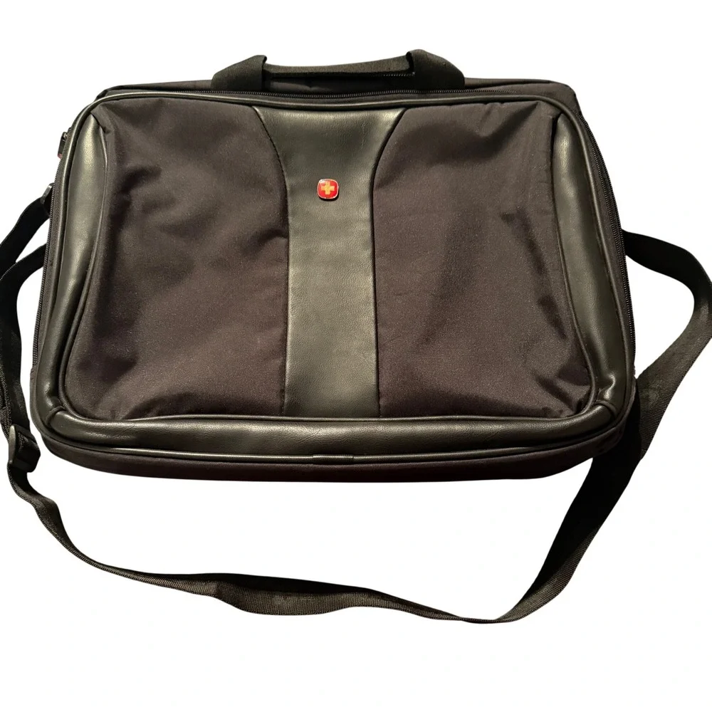 Wenger SwissGear Black Laptop Messenger Bag Briefcase Travel Shoulder‎ Strap